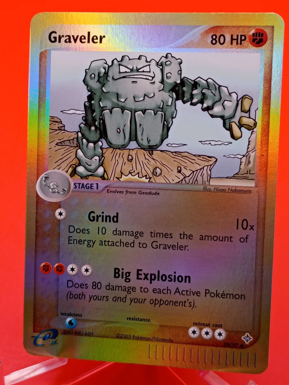 Graveler Reverse Holo 29/97 EX Dragon E-Reader Series Near Mint Pokémon TCG